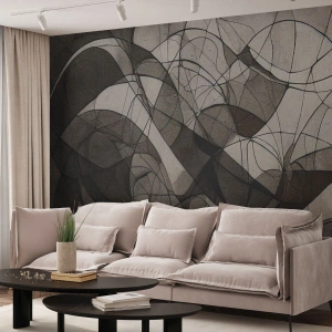 Papier Peint Photo Premium Canvas - Motif abstrait dans des tons marron et terreux - 100x70cm - Circulation des couleurs de la terre - Décoration murale moderne pour le salon et la chambre ARTTOR