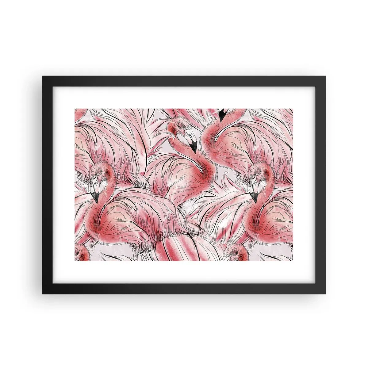 Affiche dans un cadre noir - Poster - Oiseau corps de ballet - 40x30 cm