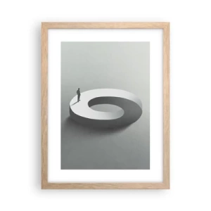 Affiche dans un chêne clair - Poster - Et sois intelligent ici - 30x40 cm