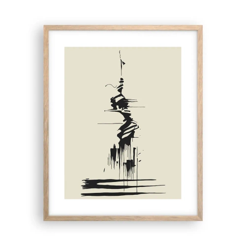 Affiche dans un chêne clair - Poster - Abstraction hâtive - 40x50 cm