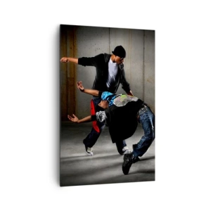 Impression sur toile - Image sur toile - Un groupe de danseurs hip-hop dans une chorégraphie dynamique - 80x120cm - Danser avec le vent de la rue - Décoration murale moderne pour le salon et la chambre ARTTOR