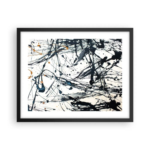 Affiche dans un cadre noir - Poster - Abstraction expressionniste - 50x40 cm
