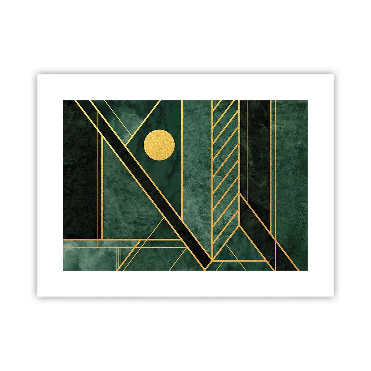 Affiche - Poster - Dynamique or et azur - 40x30 cm