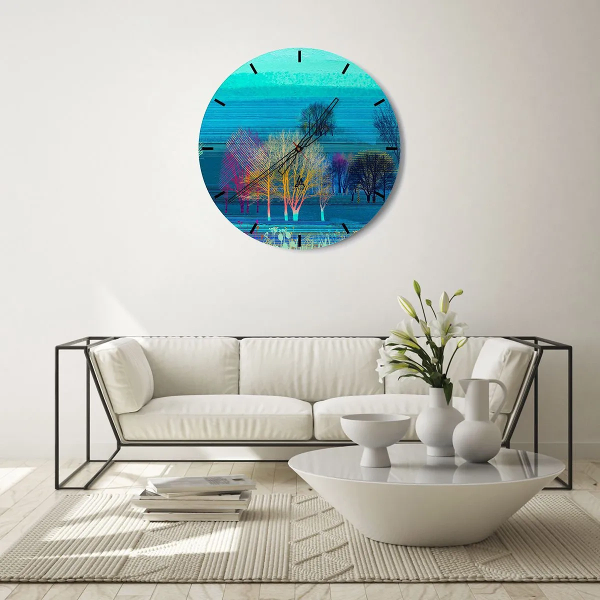 Horloge murale - Pendule murale - Un paysage soigné - 40x40 cm