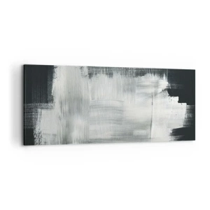 Impression sur toile - Image sur toile - Traits abstraits blancs sur fond sombre - 120x50cm - Tissé à la verticale et à l'horizontale - Décoration murale moderne pour le salon et la chambre ARTTOR