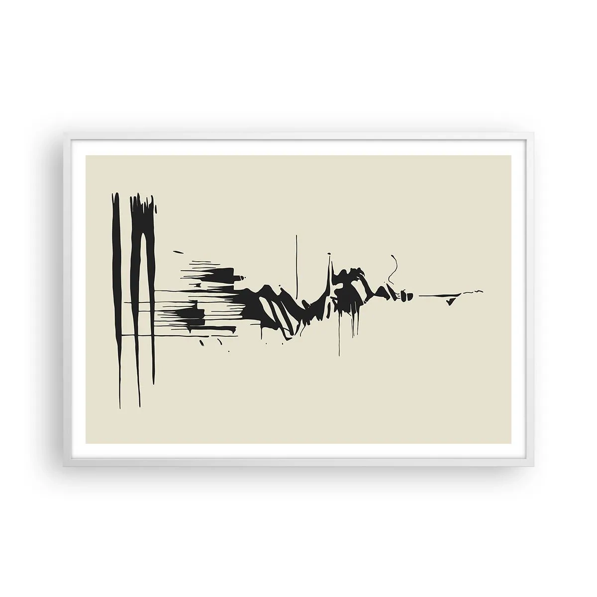 Affiche dans un cadre blanc - Poster - Abstraction hâtive - 100x70 cm