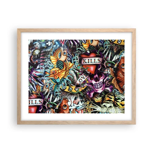 Affiche dans un chêne clair - Poster - Le rêve du tatoueur - 50x40 cm