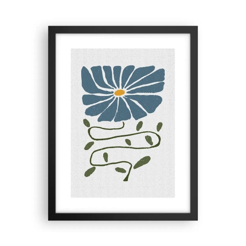 Affiche dans un cadre noir - Poster - Une branche à une fleur - 30x40 cm