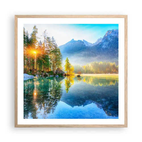 Affiche dans un chêne clair - Poster - Majesté et douceur - 60x60 cm