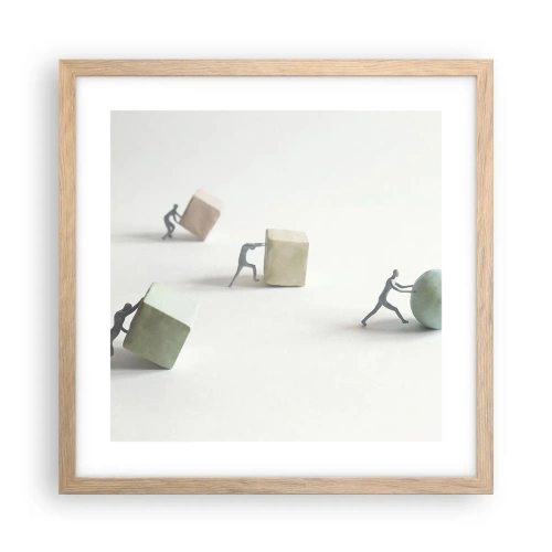 Affiche dans un chêne clair - Poster - Rien que la vie - 40x40 cm