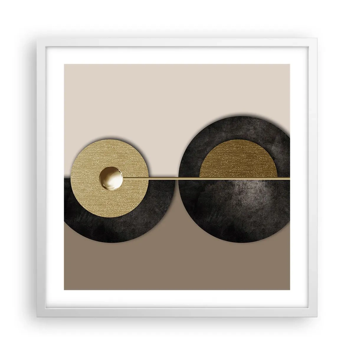 Affiche dans un cadre blanc - Poster - Variations autour du cercle - 50x50 cm
