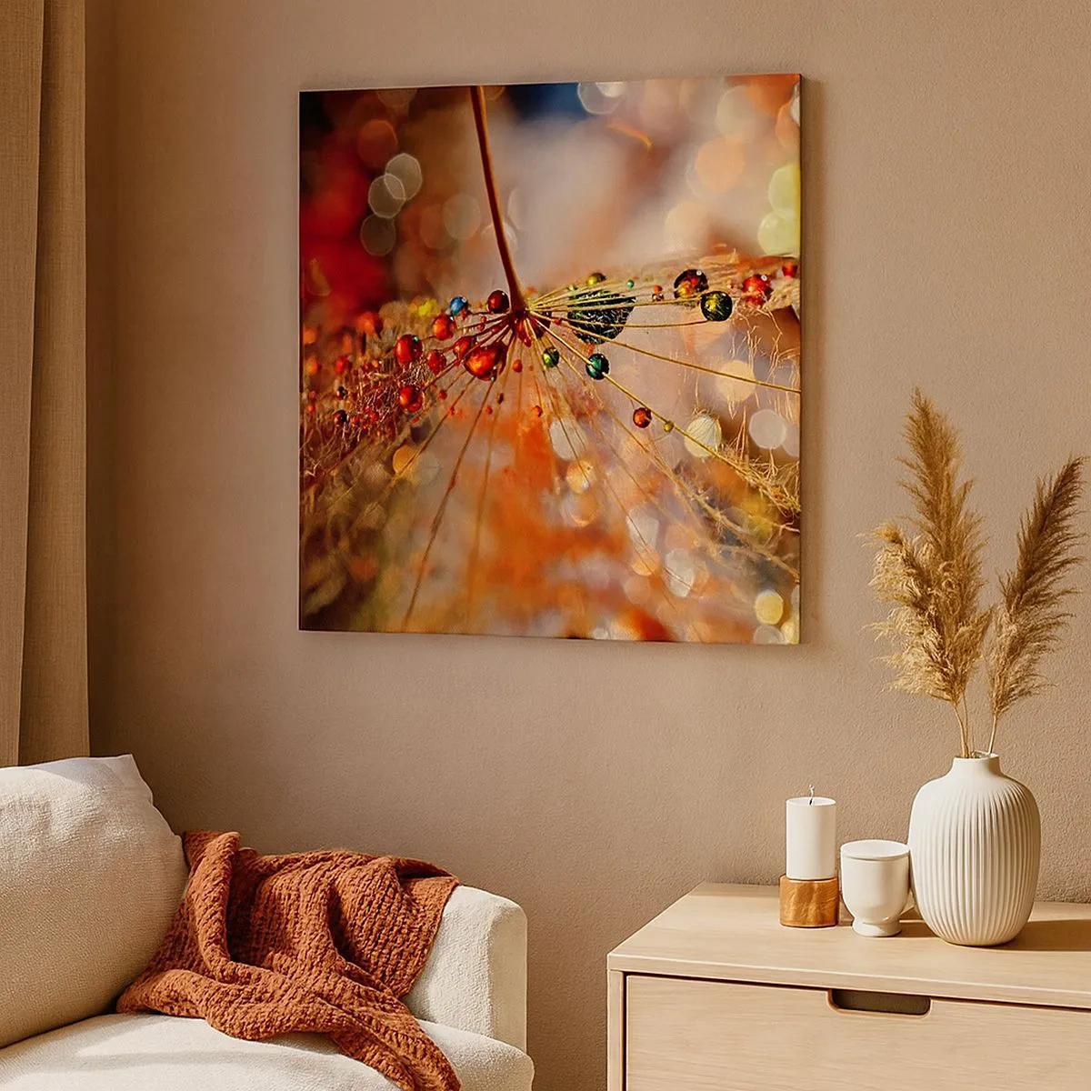 Impression sur toile - Image sur toile - Enfilé sur un fil d'araignée - 30x30 cm