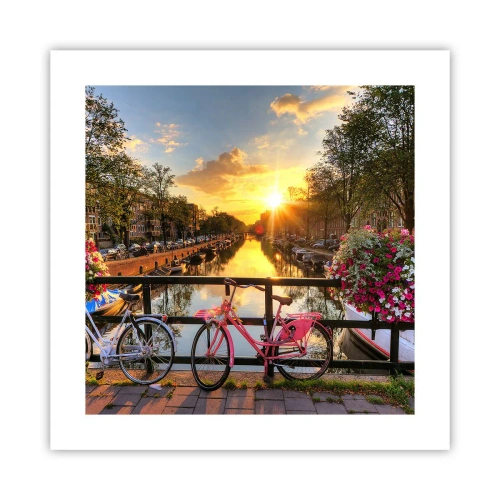 Affiche - Poster - Matin de printemps à Amsterdam - 40x40 cm