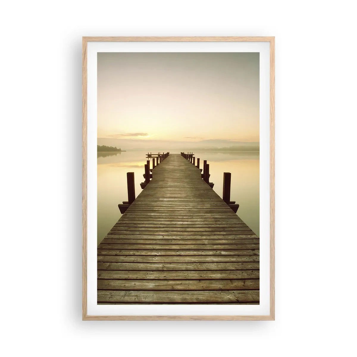 Affiche dans un chêne clair - Poster - L'aube, les premières lueurs, le jour  - 61x91 cm