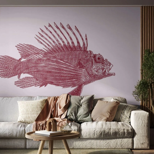 Papier Peint Autocollant Deluxe Sticker - Un habitant des eaux exotiques - Poisson, Poisson-lion, Tropical - 100x70 cm
