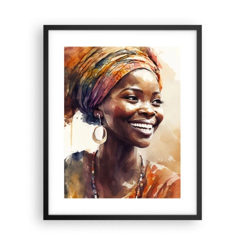 Affiche dans un cadre noir - Poster - reine africaine - 40x50 cm
