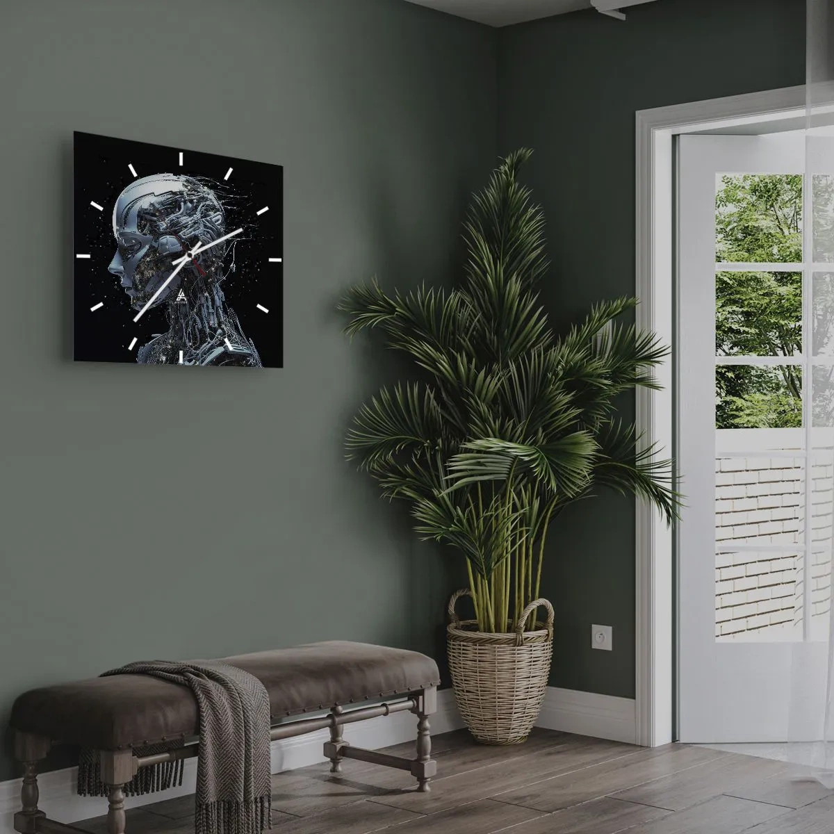 Horloge murale - Pendule murale - La technologie est une femme - 40x40 cm