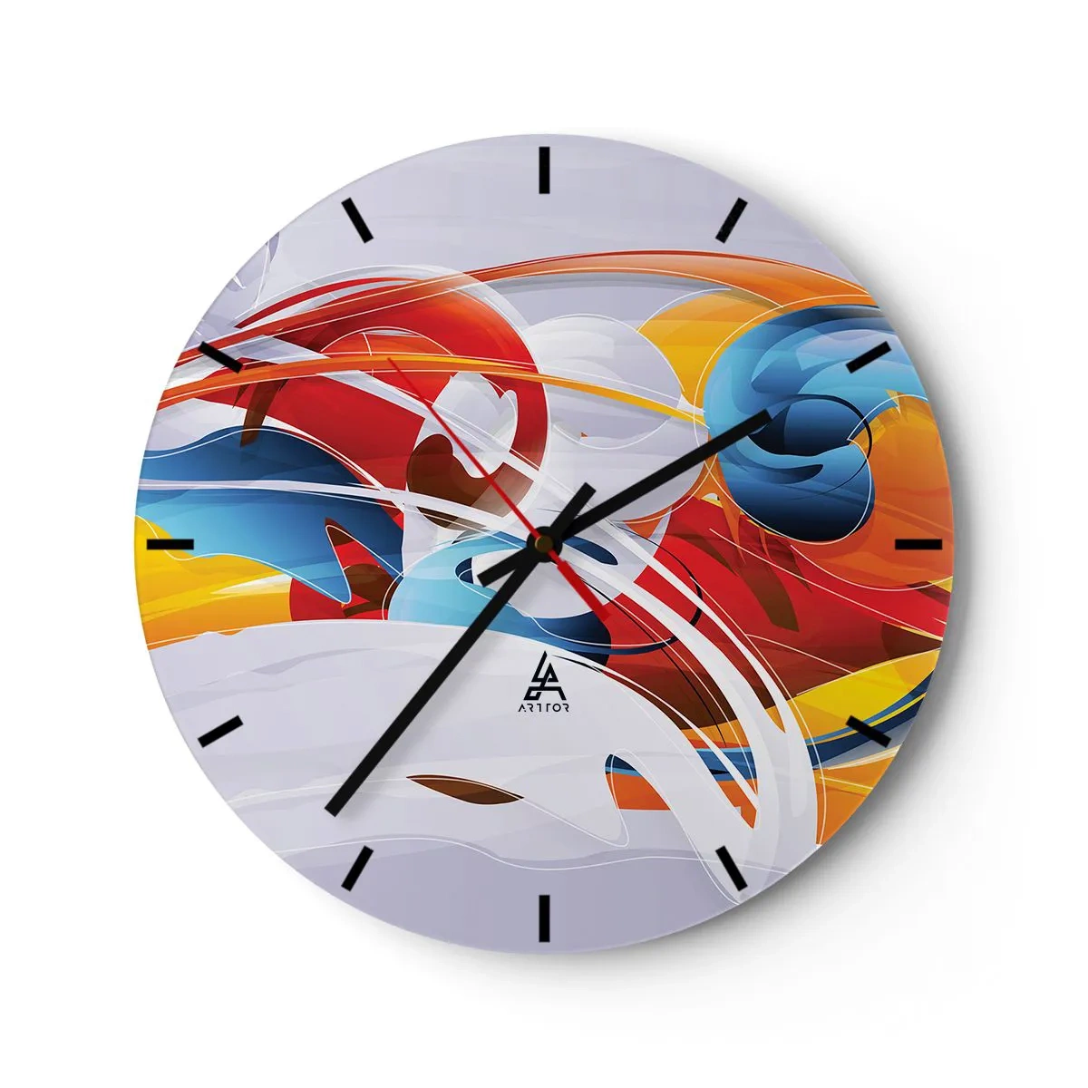 Horloge murale - Pendule murale - La danse des éléments - 40x40 cm