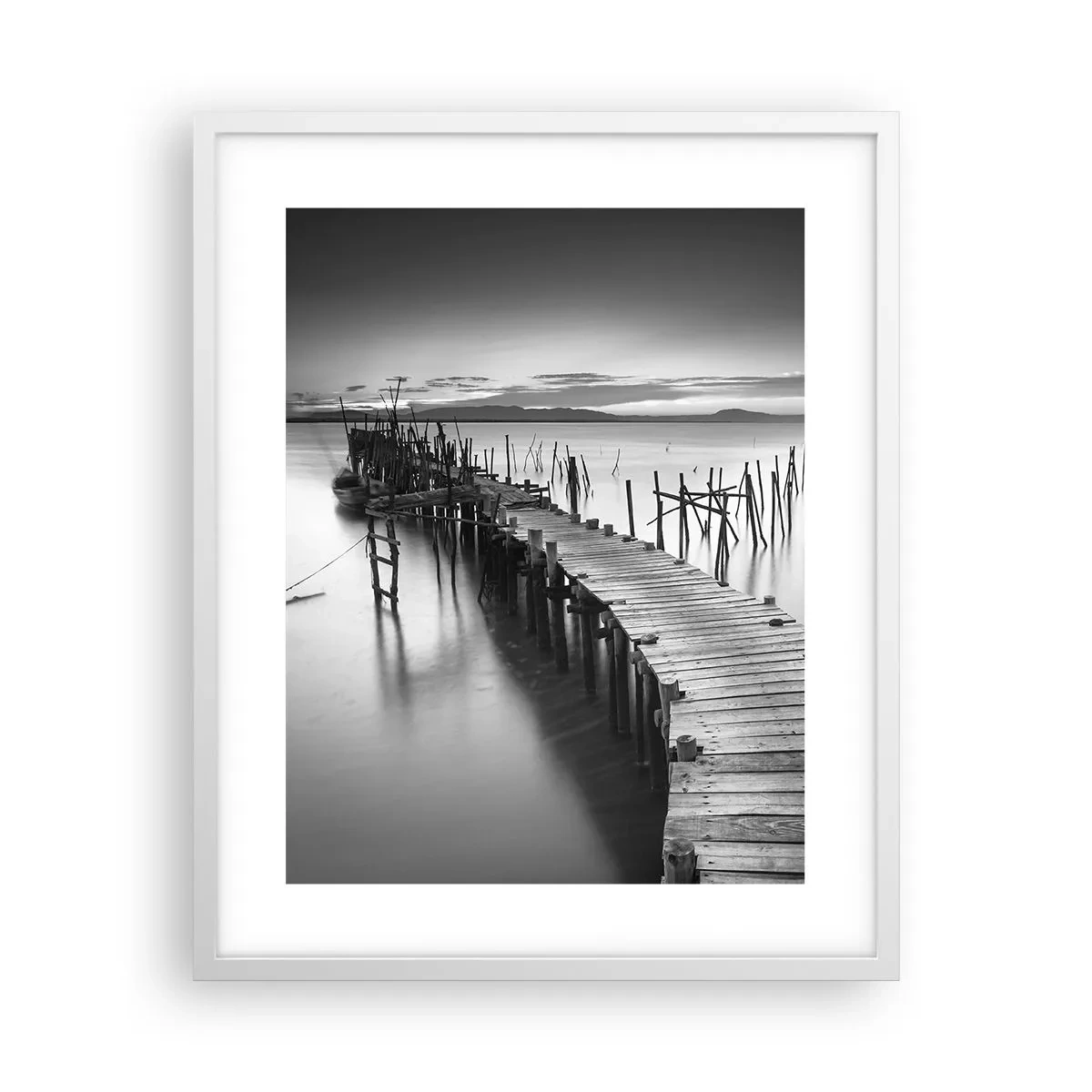 Affiche dans un cadre blanc - Poster - La paix d'un rivage oublié - 40x50 cm