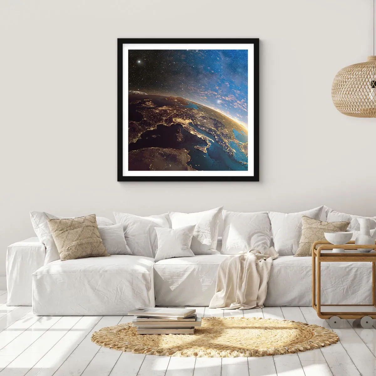 Affiche dans un cadre noir - Poster - Regardons-nous de loin - 30x30 cm