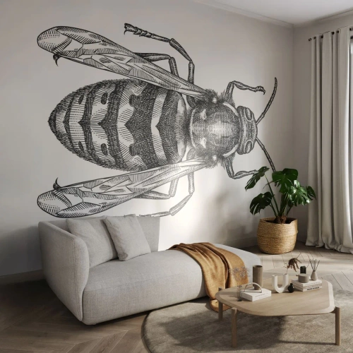 Papier Peint Photo Premium Canvas - D'une planète d'insectes - Guêpe, Insecte, Minimaliste - 250x175 cm