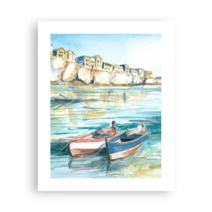 Affiche - Poster - Paysage dans l'azur - 40x50 cm