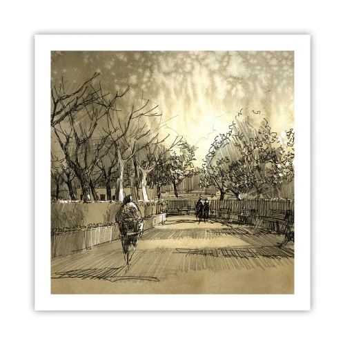 Affiche - Poster - Un moment arrêté avec une plume - 60x60 cm