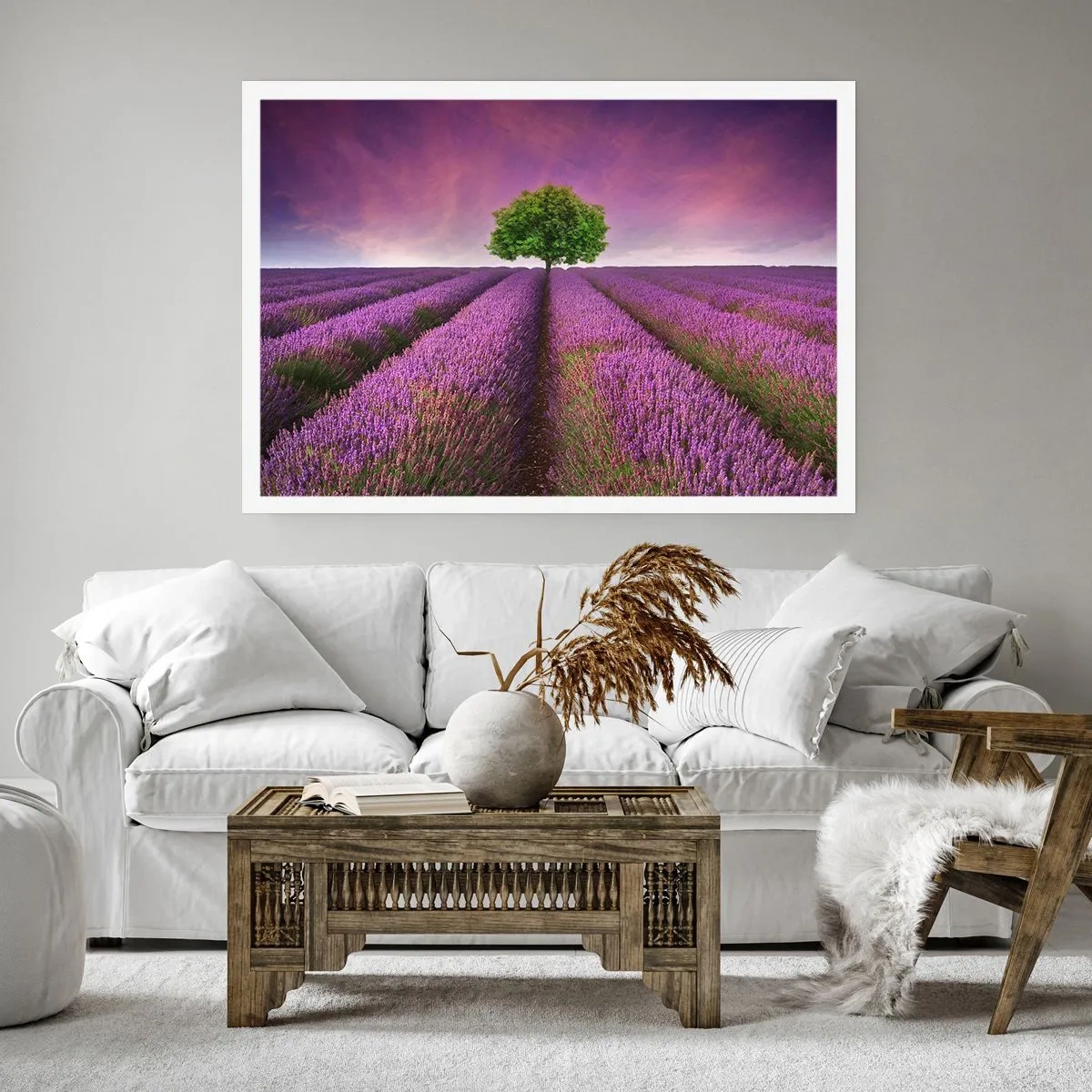 Affiche - Poster - Dans un champs de lavande - 40x30 cm