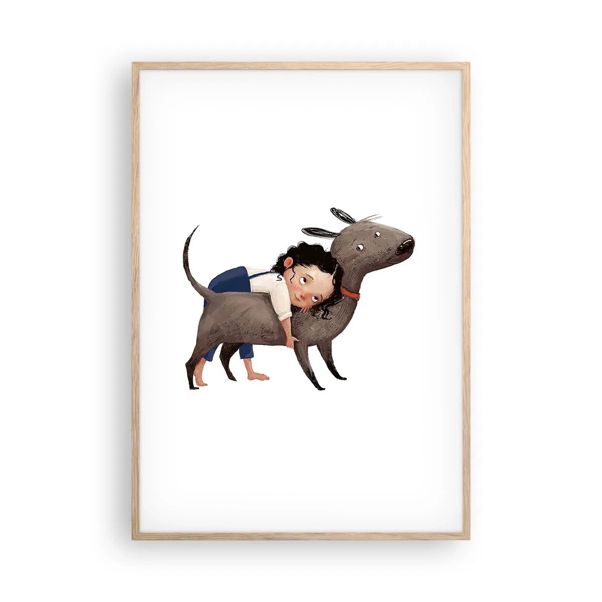 Affiche dans un chêne clair - Poster - Les meilleurs amis - 70x100 cm