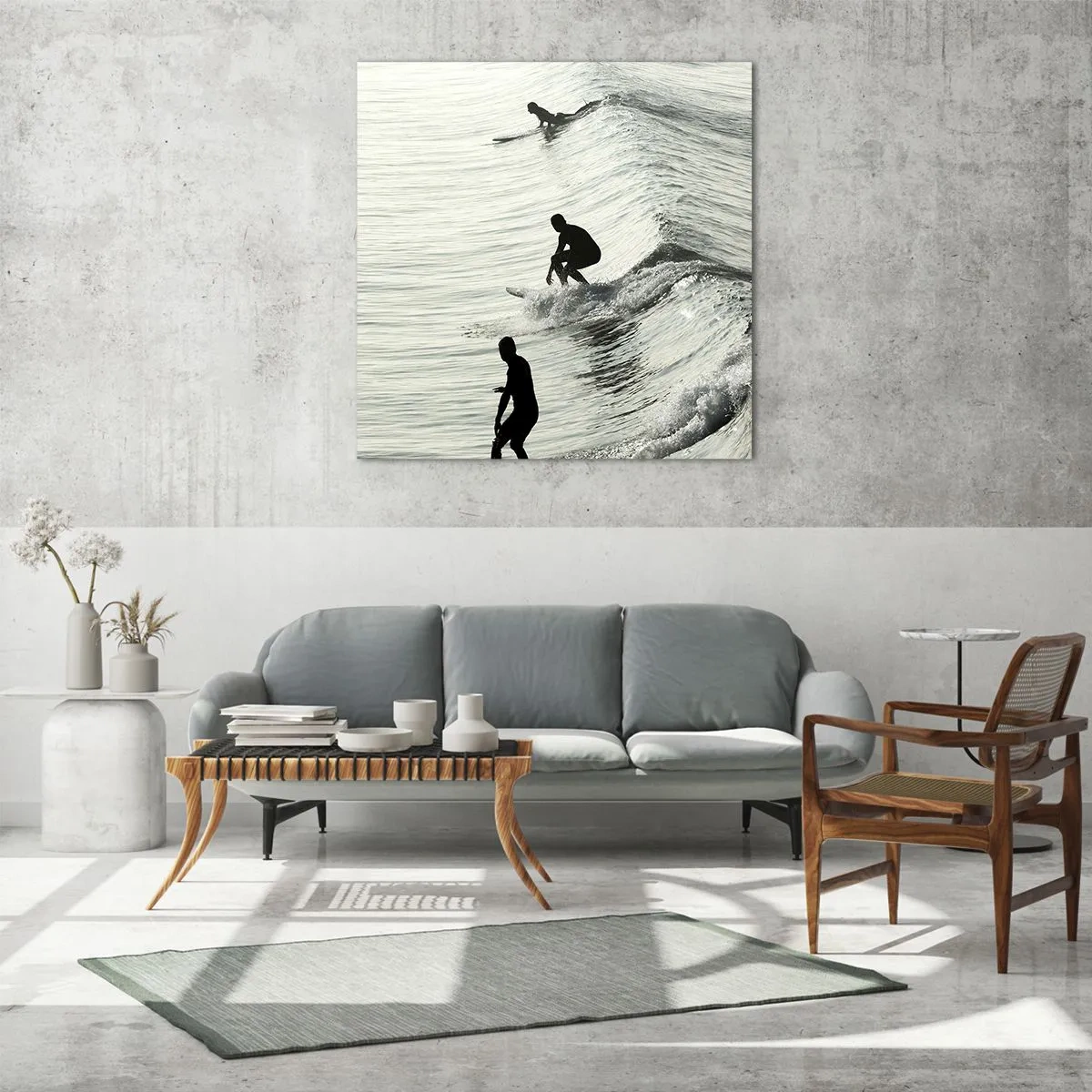 Impression sur verre - Image sur verre - A la rencontre de la vague - 30x30 cm