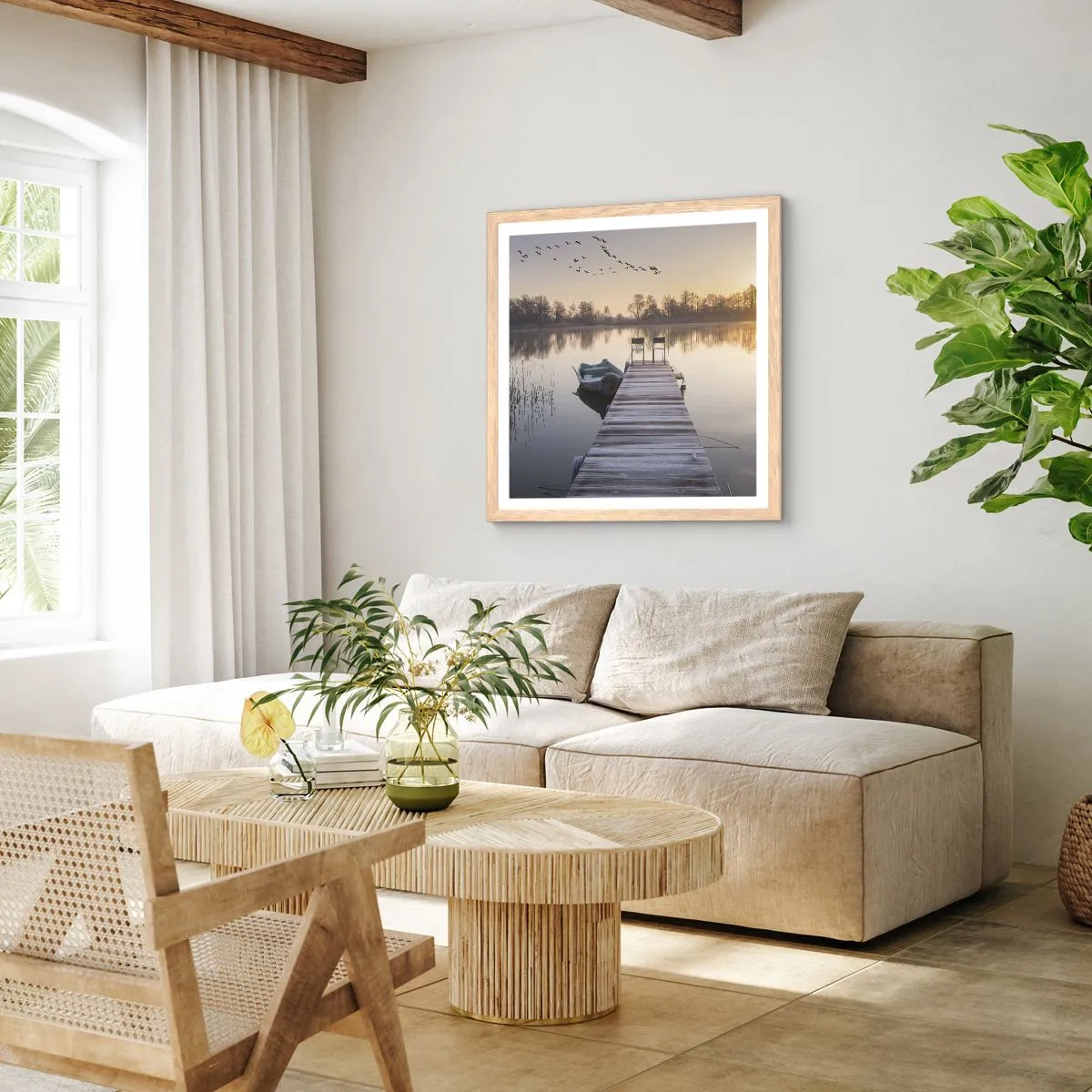 Affiche dans un chêne clair - Poster - Je reviendrai - 50x50 cm