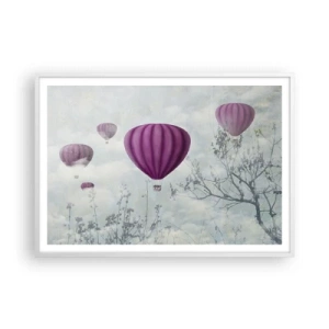 Affiche dans un cadre blanc - Poster - Comme des navires dans le ciel - 100x70 cm