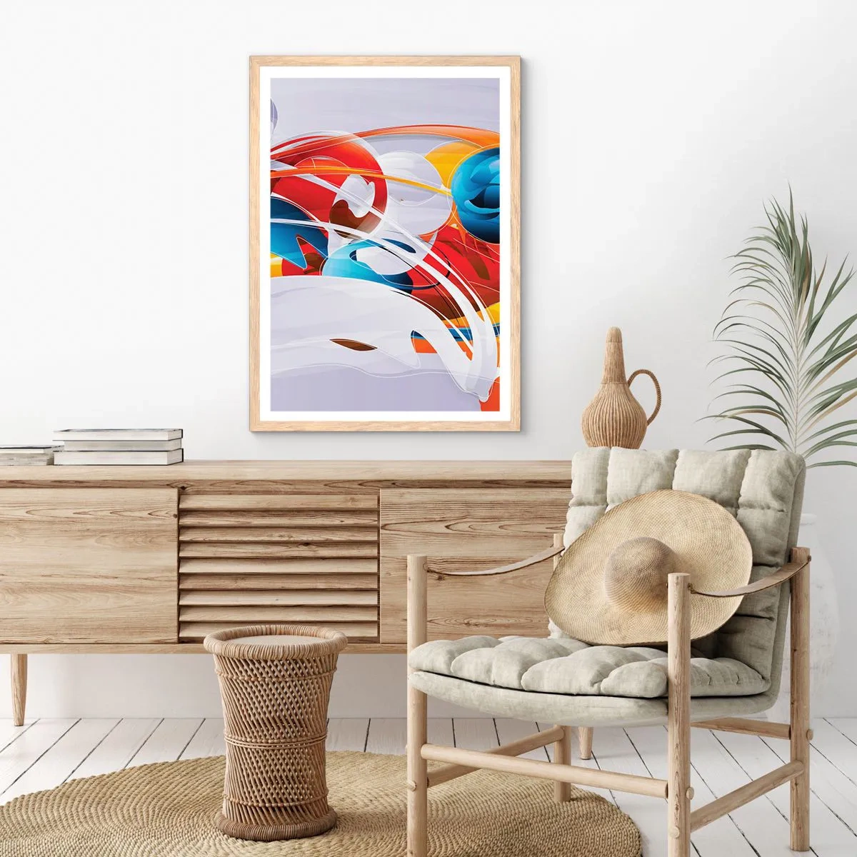 Affiche dans un chêne clair - Poster - La danse des éléments - 40x50 cm