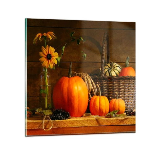 Impression sur verre - Image sur verre - Une composition rustique - cadeaux d'automne - 30x30 cm