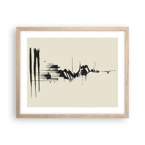 Affiche dans un chêne clair - Poster - Abstraction hâtive - 50x40 cm