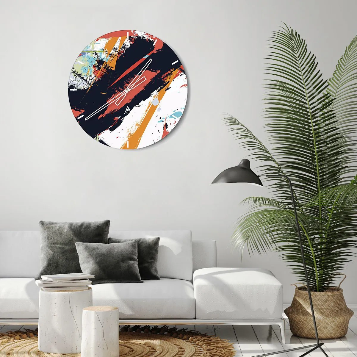 Horloge murale - Pendule murale - Composition dynamique - 30x30 cm