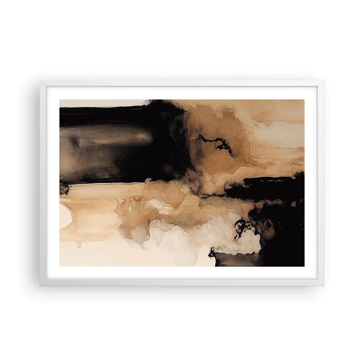 Affiche dans un cadre blanc - Poster - Une abstraction intrigante - 70x50 cm