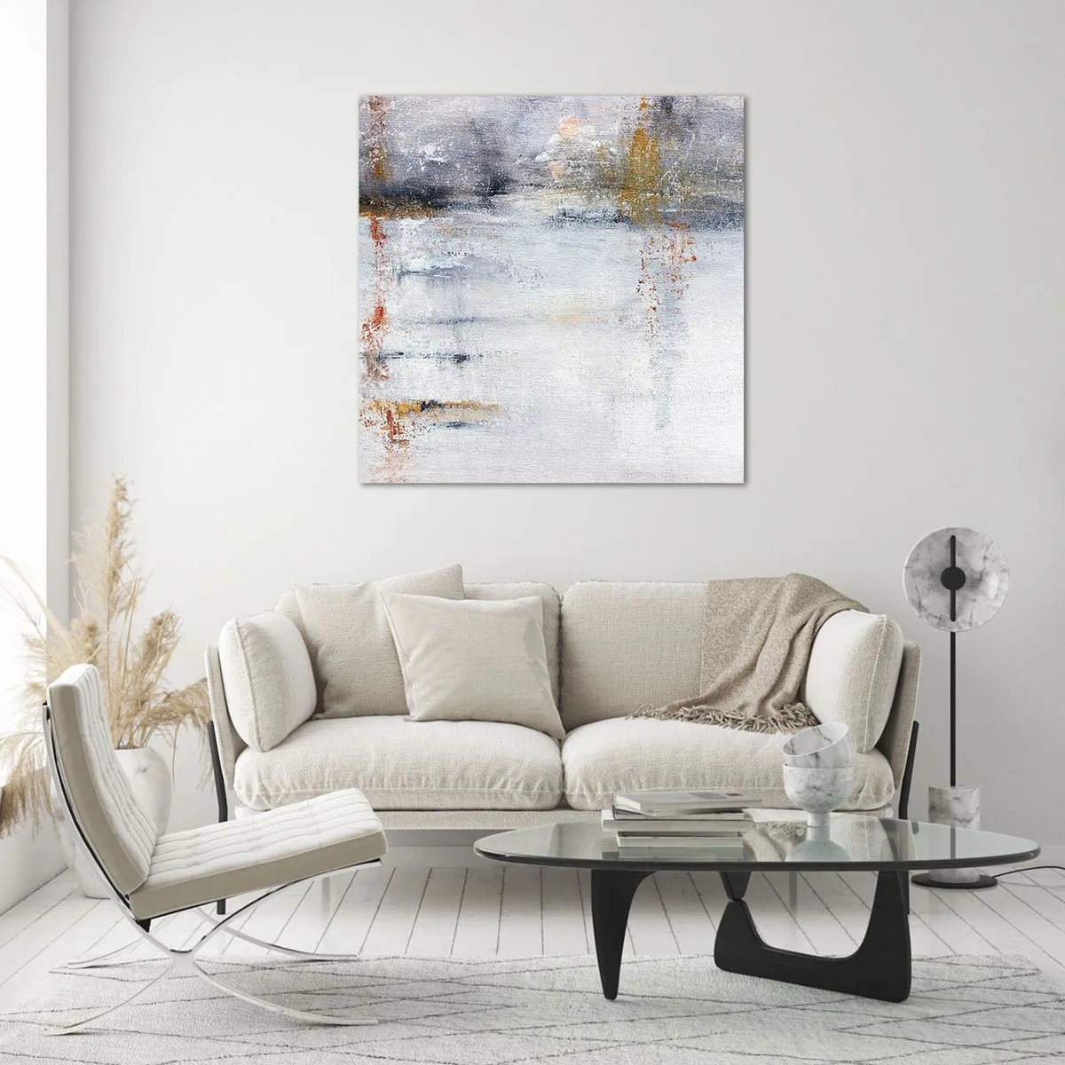 Impression sur verre - Image sur verre - Derrière l'air un rideau - 50x50 cm