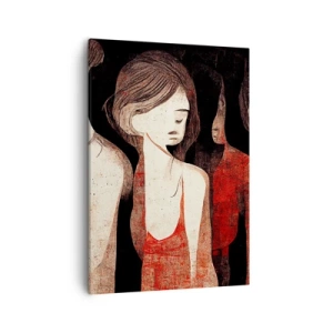 Impression sur toile - Image sur toile - Figures artistiques dans une composition abstraite - 50x70cm - Madones des ténèbres - Décoration murale moderne pour le salon et la chambre ARTTOR