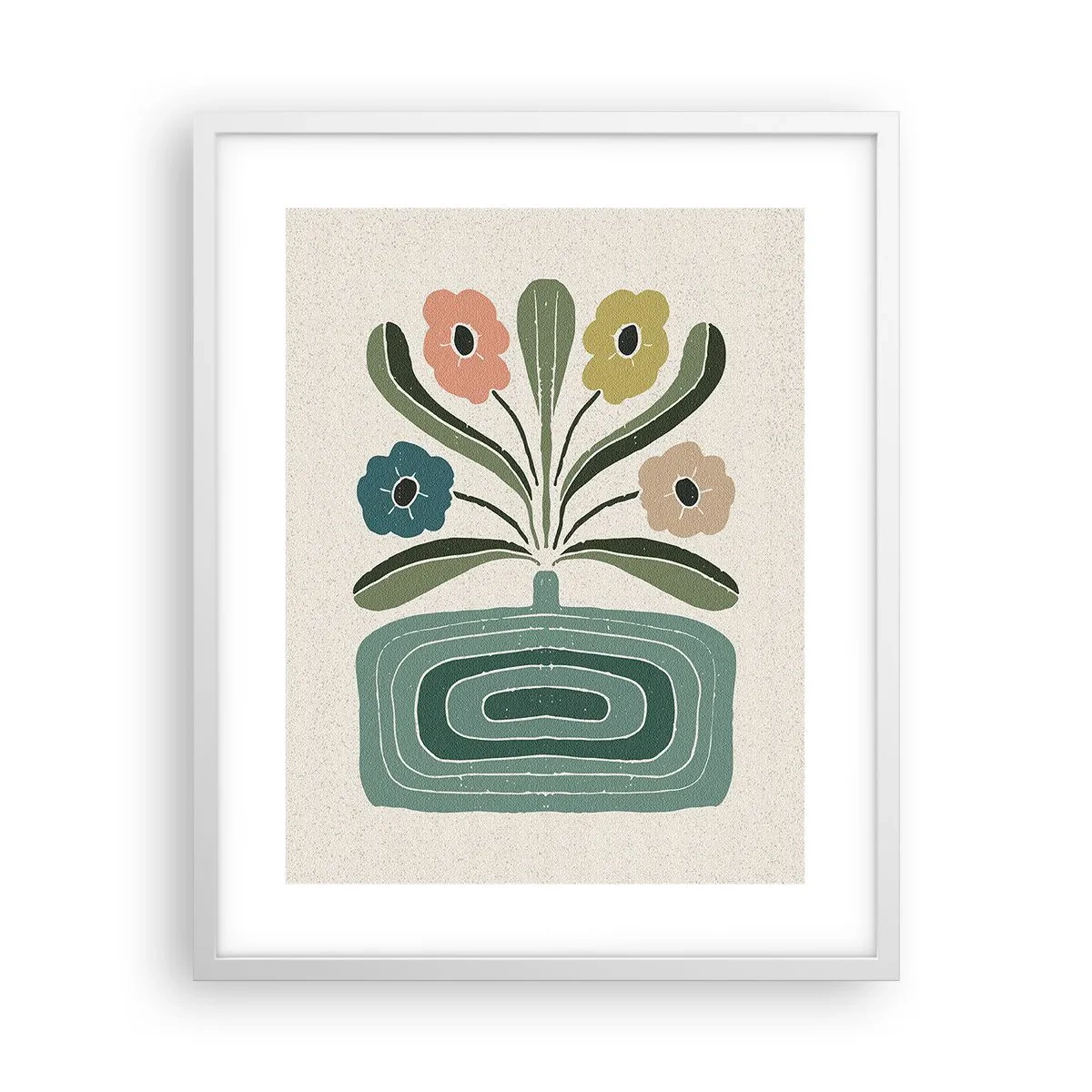 Affiche dans un cadre blanc - Poster - Bouquet symétrique - 40x50 cm