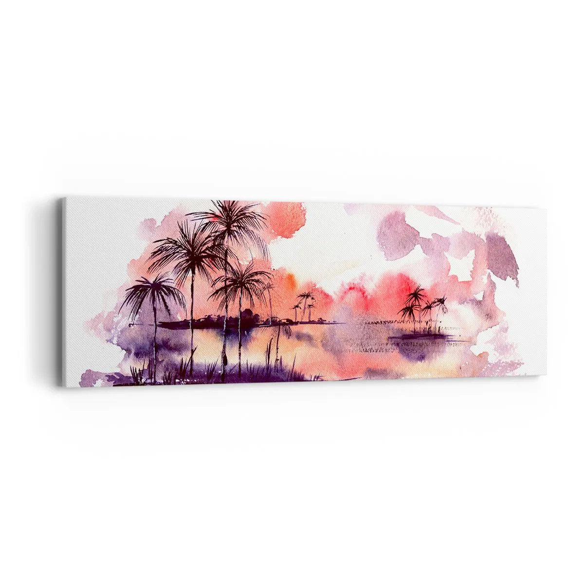 Impression sur toile - Image sur toile - La tranquillité des tropiques en rouge - 90x30 cm