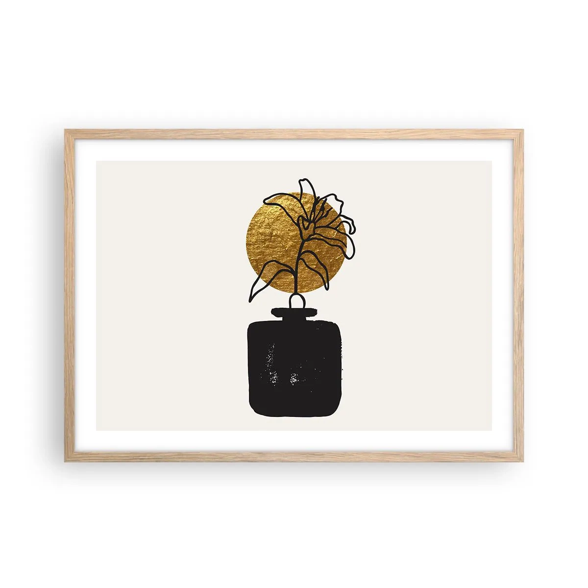 Affiche dans un chêne clair - Poster - La beauté vaut son pesant d'or - 70x50 cm