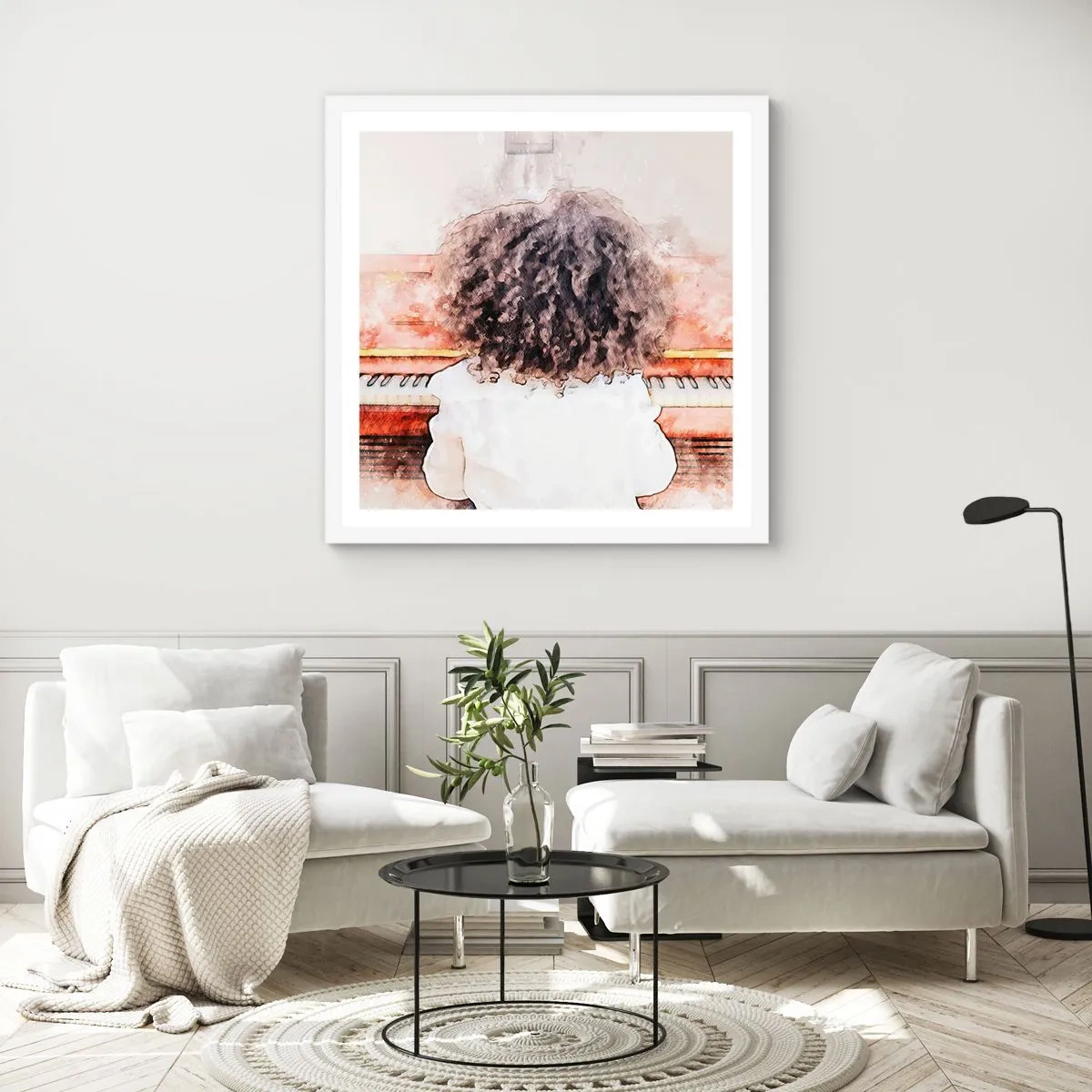 Affiche dans un cadre blanc - Poster - Dans un nouveau monde - 40x40 cm