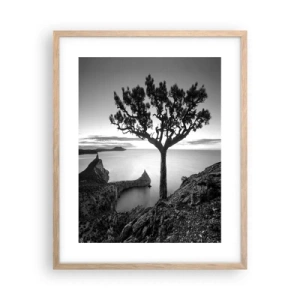 Affiche dans un chêne clair - Poster - Paix jusqu'à l'horizon - 40x50 cm