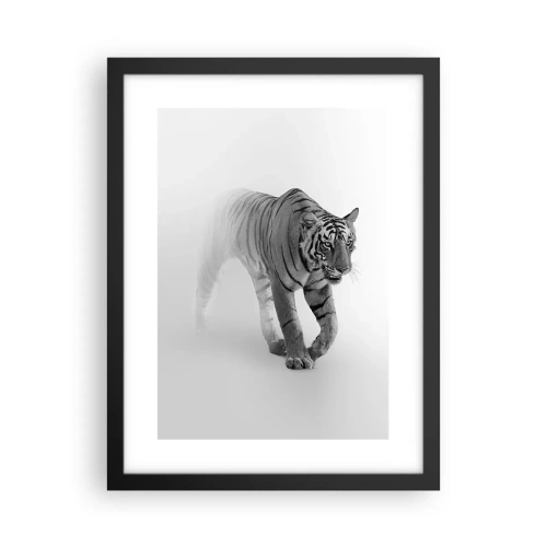 Affiche dans un cadre noir - Poster - Accroupi dans le brouillard - 30x40 cm