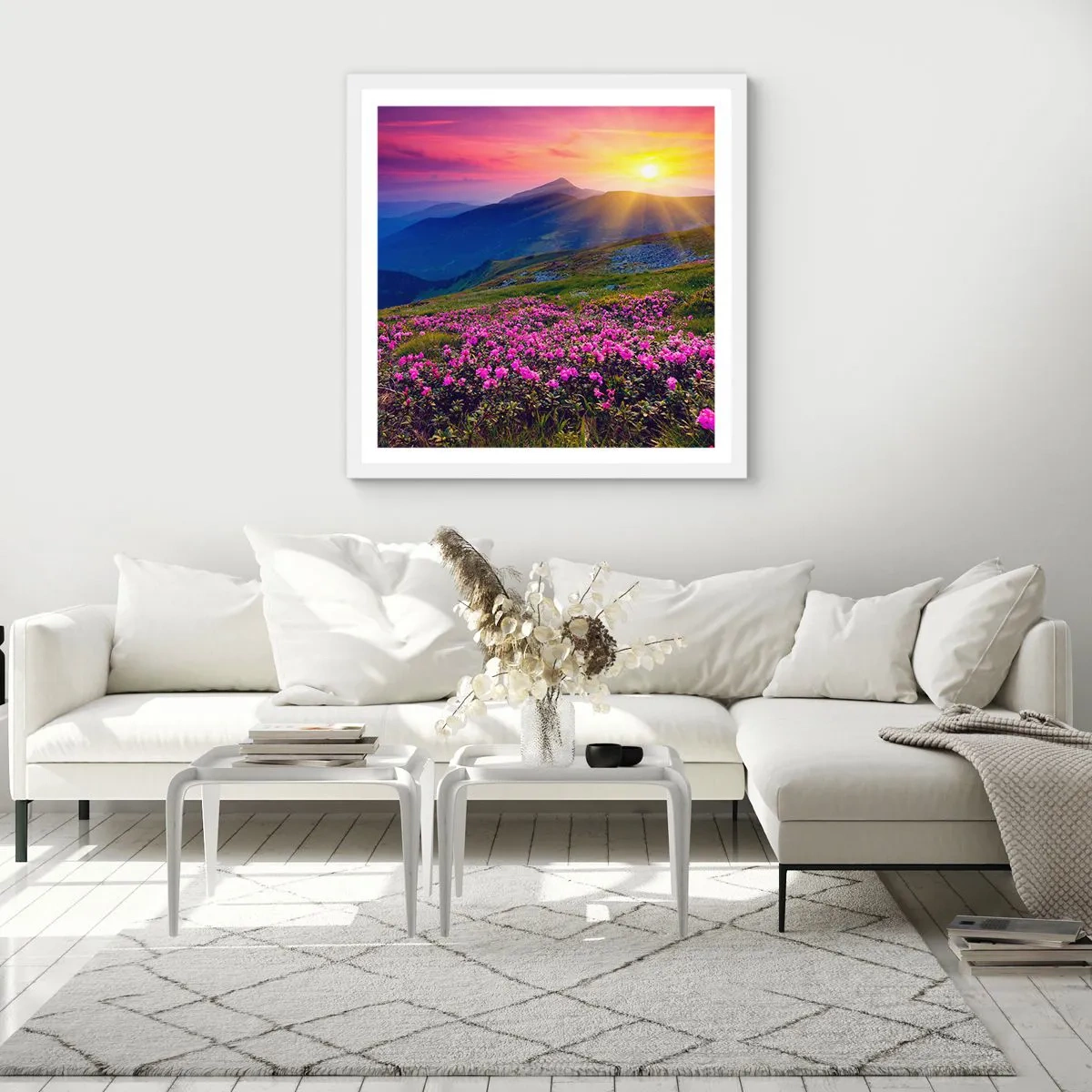 Affiche dans un cadre blanc - Poster - … Et autour, ça sent le pin des montagnes et l'odeur de la prairie - 30x30 cm