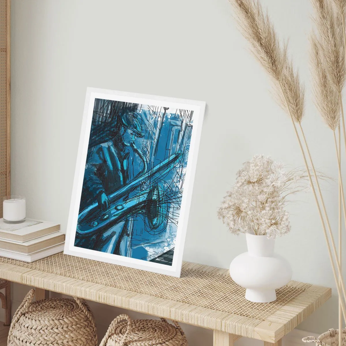 Affiche dans un cadre blanc - Poster - Rhapsodie urbaine - 70x100 cm