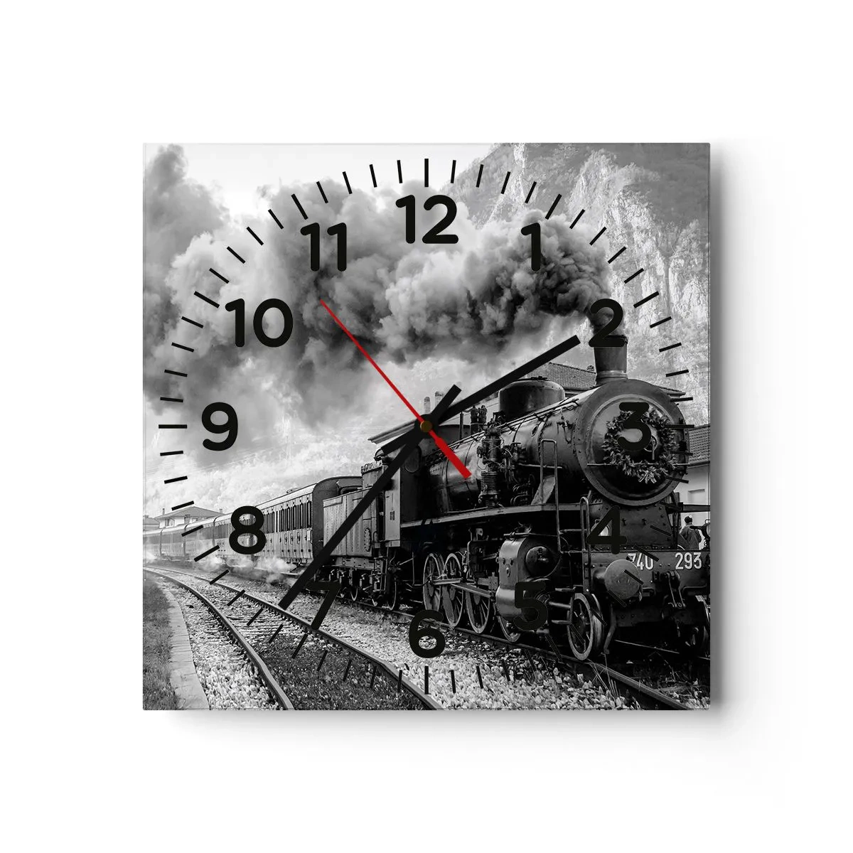 Horloge murale - Pendule murale - Attend à la gare... - 30x30 cm
