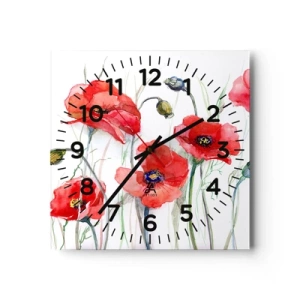 Horloge murale - Pendule murale - Fleurs polonaises - 40x40 cm