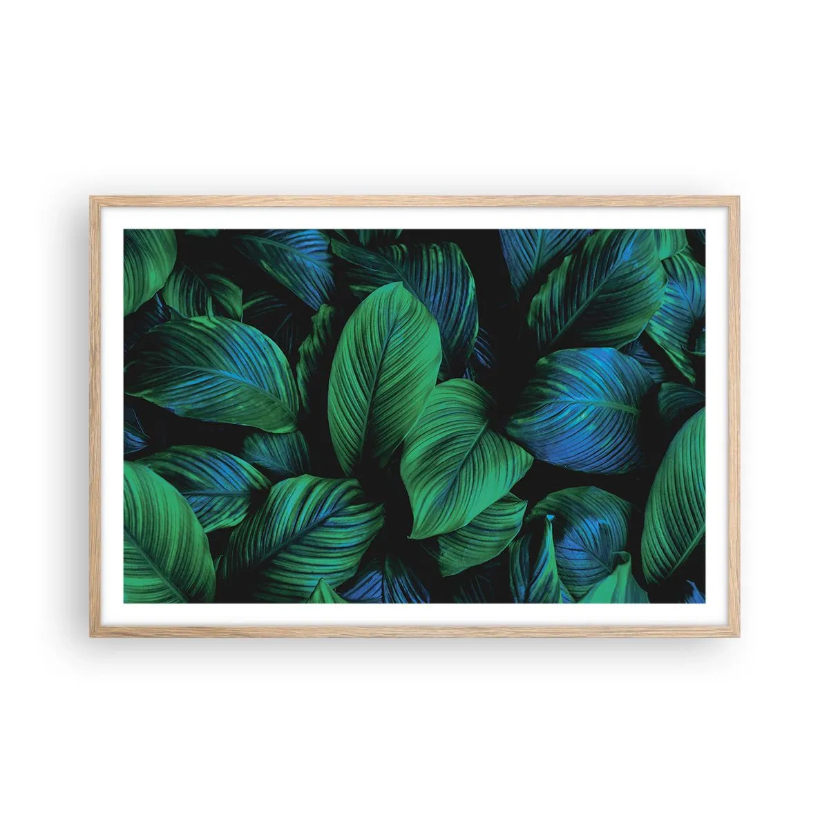 Affiche dans un chêne clair - Poster - Dans la foule verte - 91x61 cm